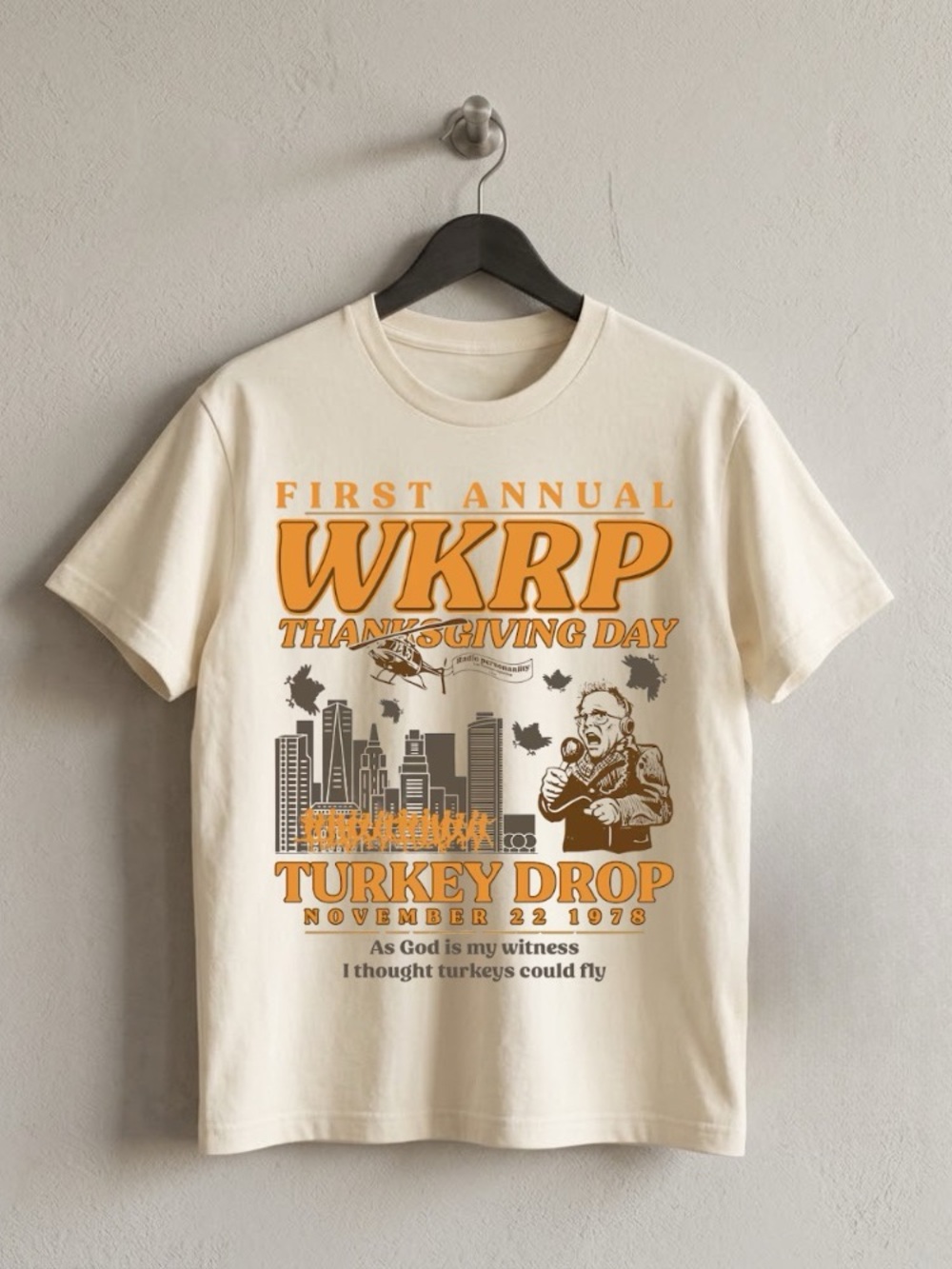 WKRP Turkey Drop Retro Thanksgiving Comedy Graphic Tee
